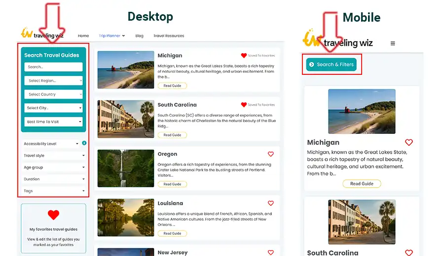 The Ultimate Trip Planner Guide 2 TravelingWiz trip planner filters