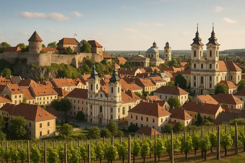Eger Castle above the town in Northern Hungary