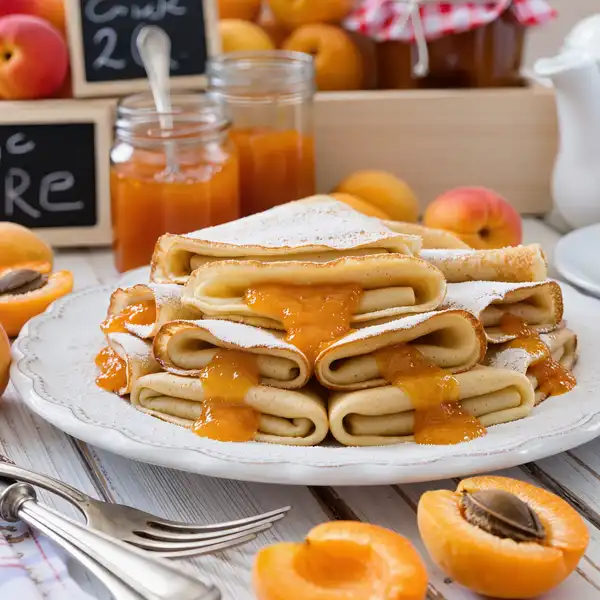 Apricot palacsinta close-up