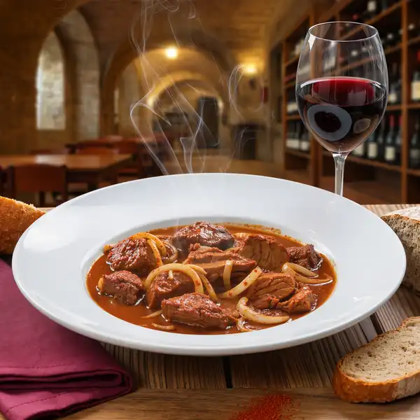 Kékfrankos-braised pork close-up