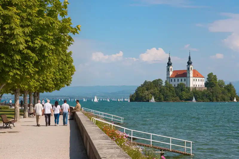 Tihany panoramic landmark or lakefront view